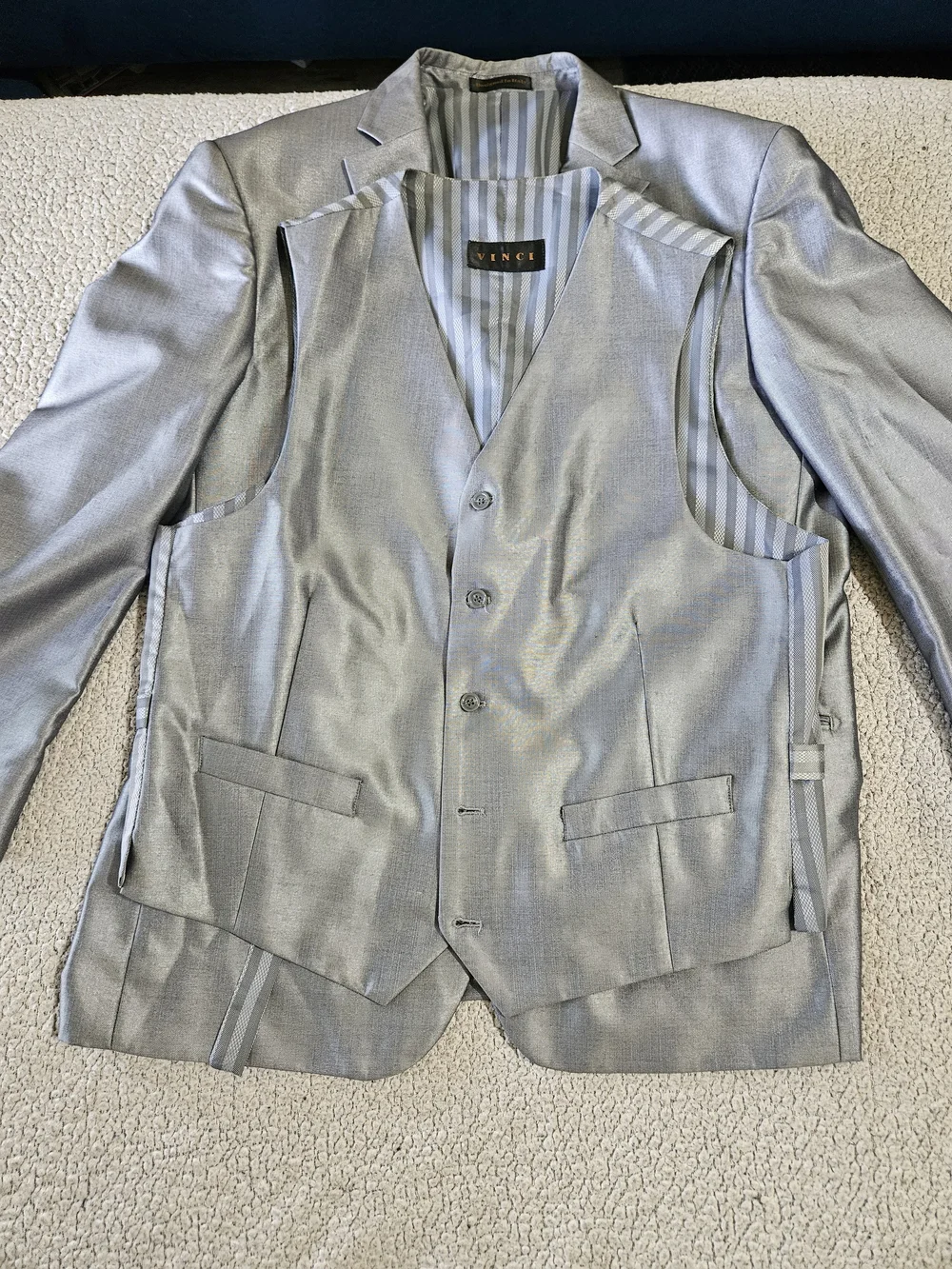 Vince Silver Men's Jacket And Suit Vest